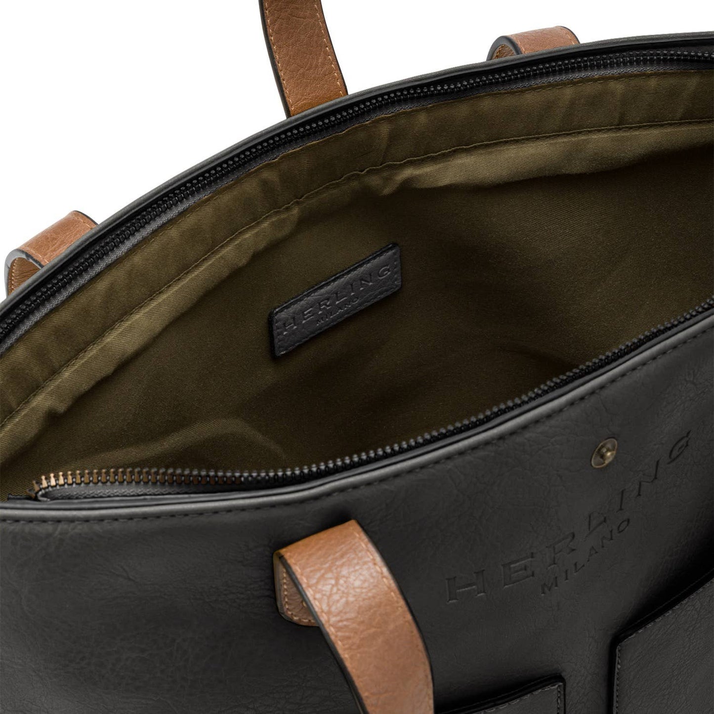 BERAUD - Women's shopper bag with shoulder strap: COFFEE BROWN