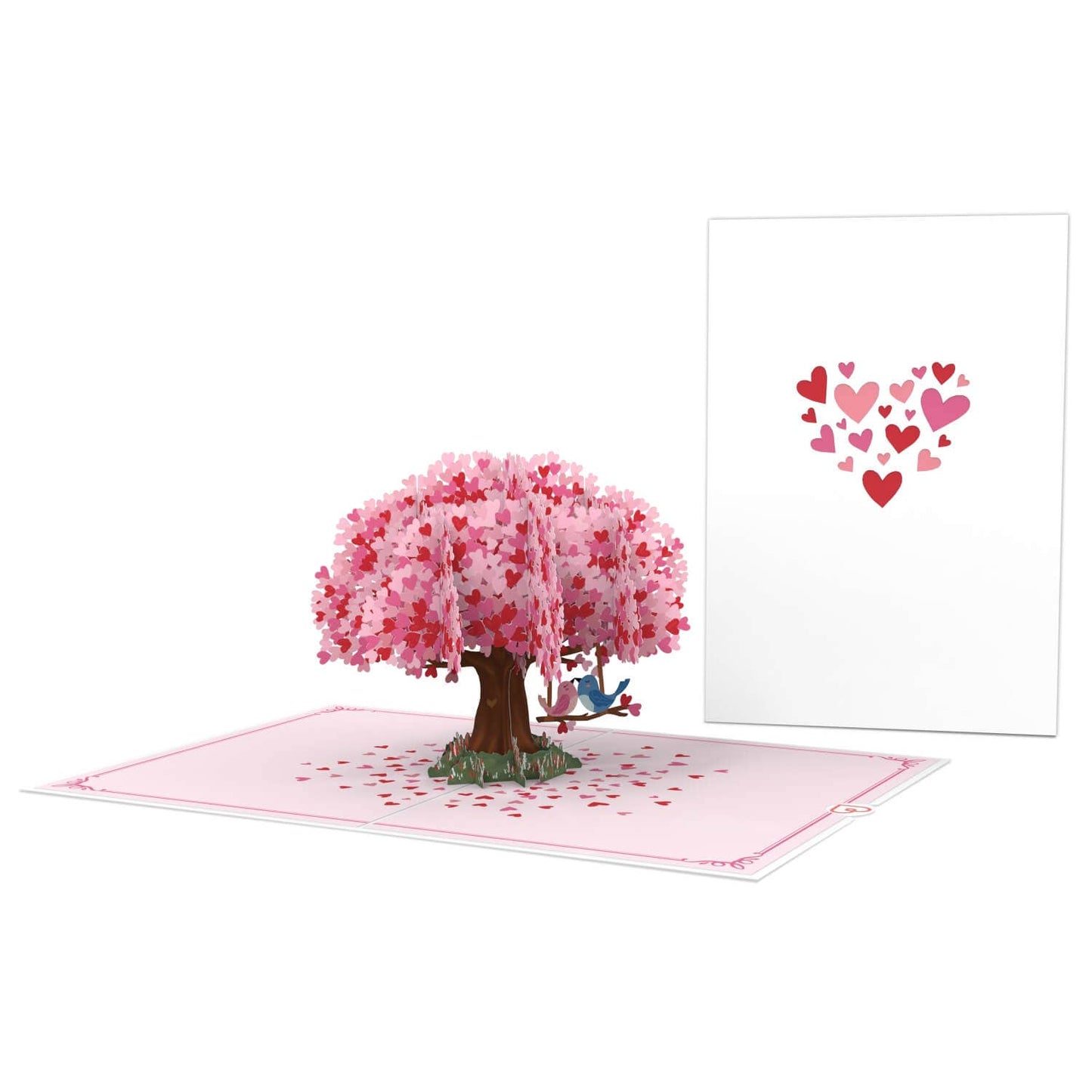 Heart tree with turtledoves pop-up card