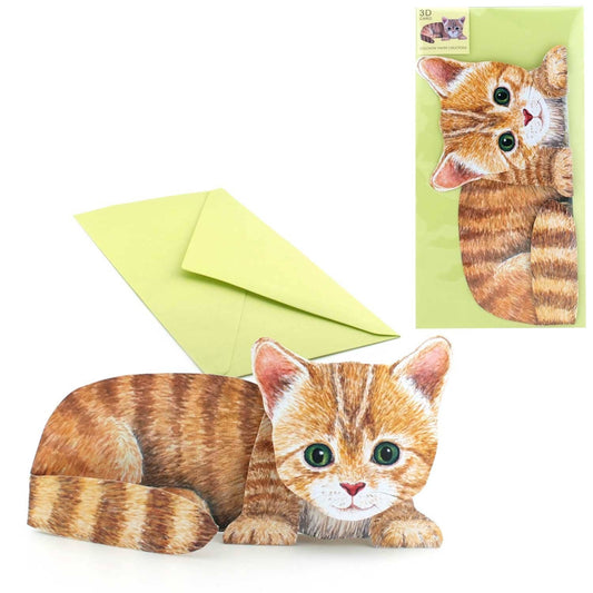 3D animal card little cat