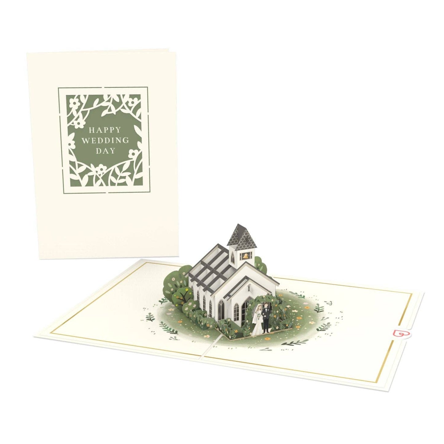 Wedding chapel pop-up card | 3D wedding card, greeting card