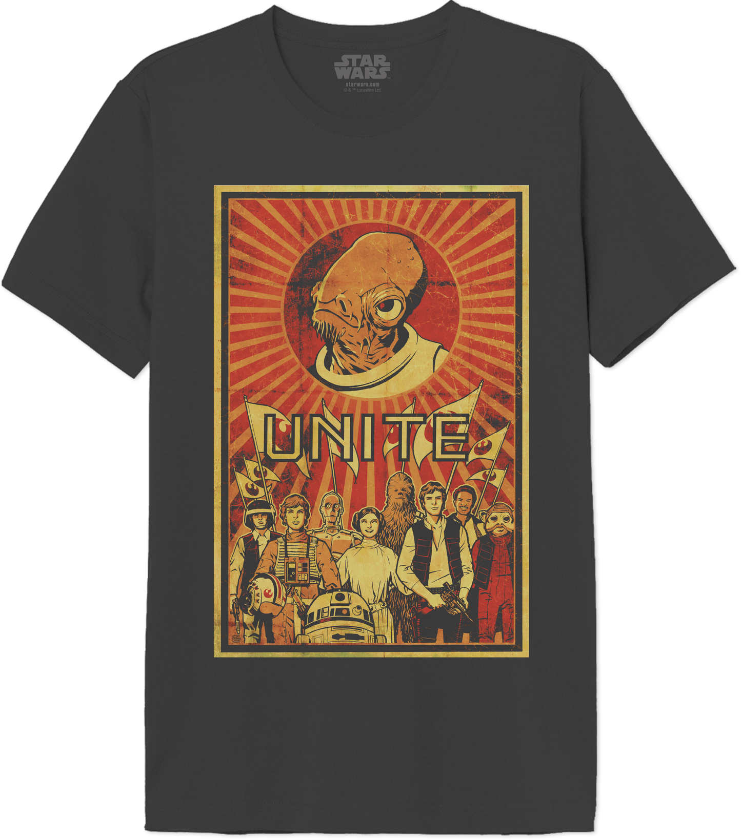 Star Wars - Unite With Ackbar Tee: Anthracite Melange / L