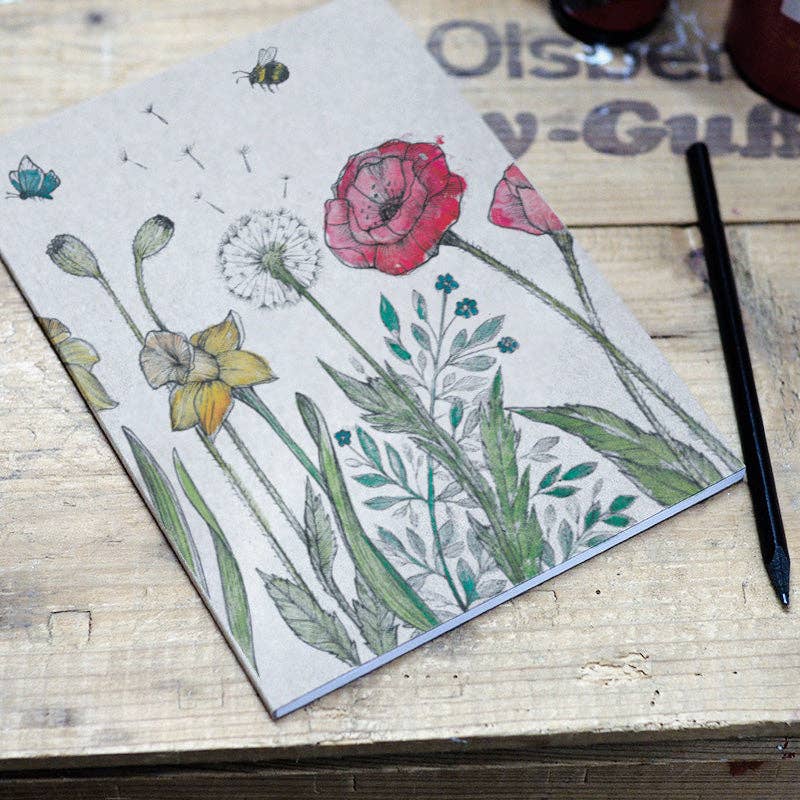 Notebook [recycled paper] - flower meadow: DIN A6