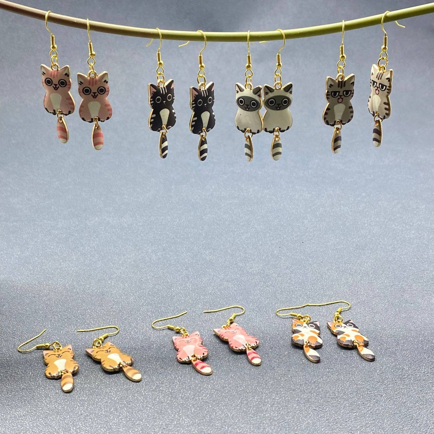 Multi-style Cat Dangle Earrings - YK : B