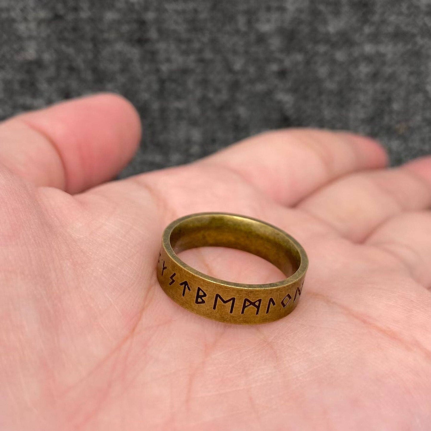 Vintage Viking Rune Men's Stainless Steel Ring - MJ/MR