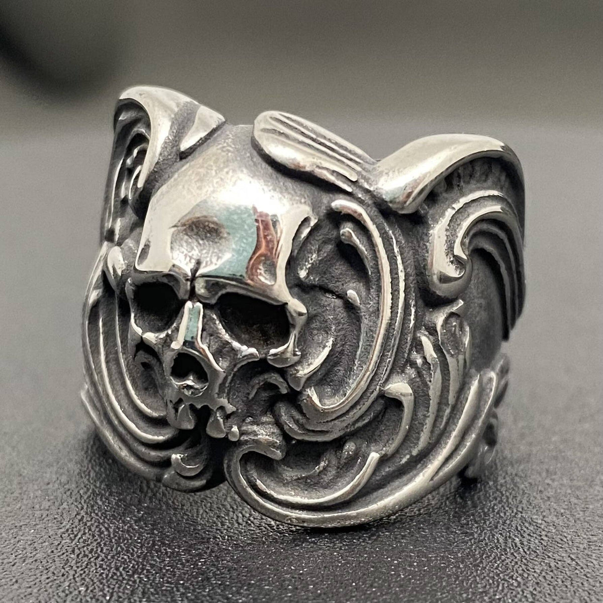 Gothic Skull Men's Stainless Steel Ring - MJ/MR