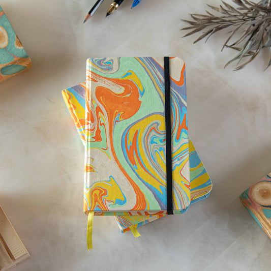 Marbled cover Hardbound Unruled Diary journal