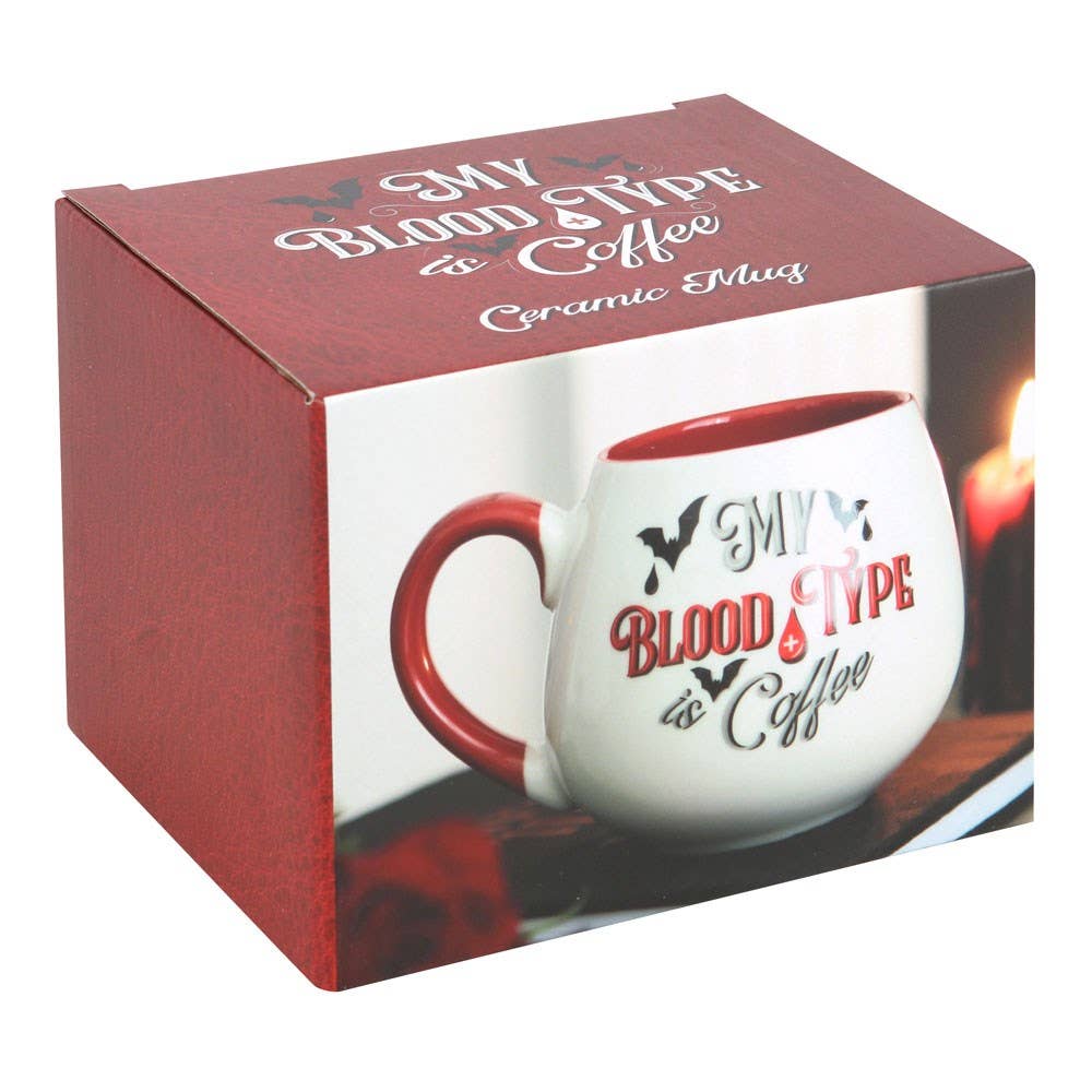 My Blood Type is Coffee Gothic Vampire Rounded Halloween Mug