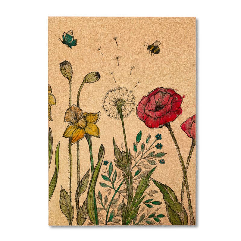 Notebook [recycled paper] - flower meadow: DIN A6