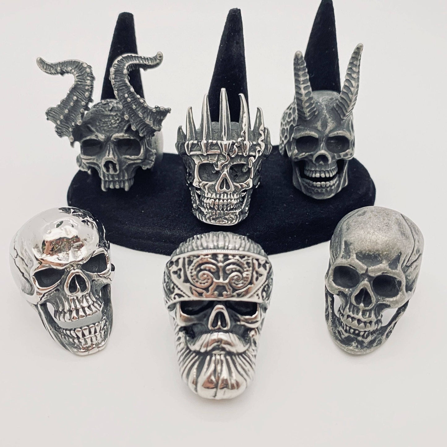 MJ/MR/GT - High Quality Men's Stainless Steel Skull Rings