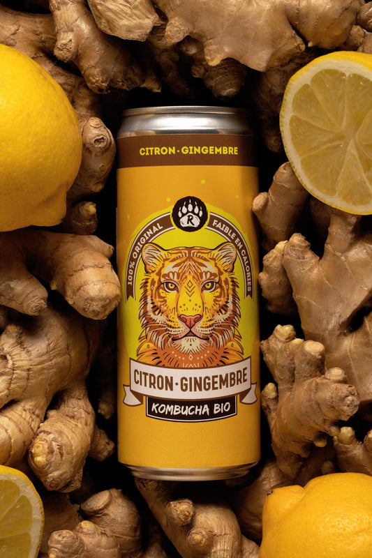 R-KOMBUCHA - Lemon & Ginger - 33cl can