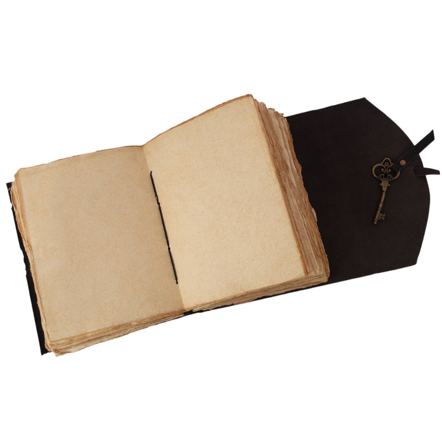 Vintage Leather Bound Grimoire Journal with Key 6*8 Size