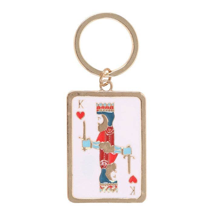 King of My Heart Playing Card Father's Day Keyring