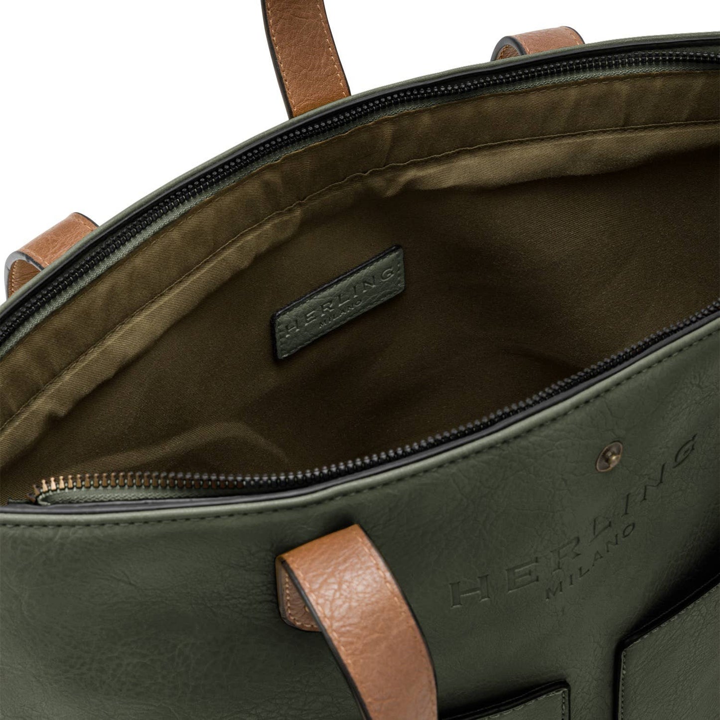 BERAUD - Women's shopper bag with shoulder strap: COFFEE BROWN
