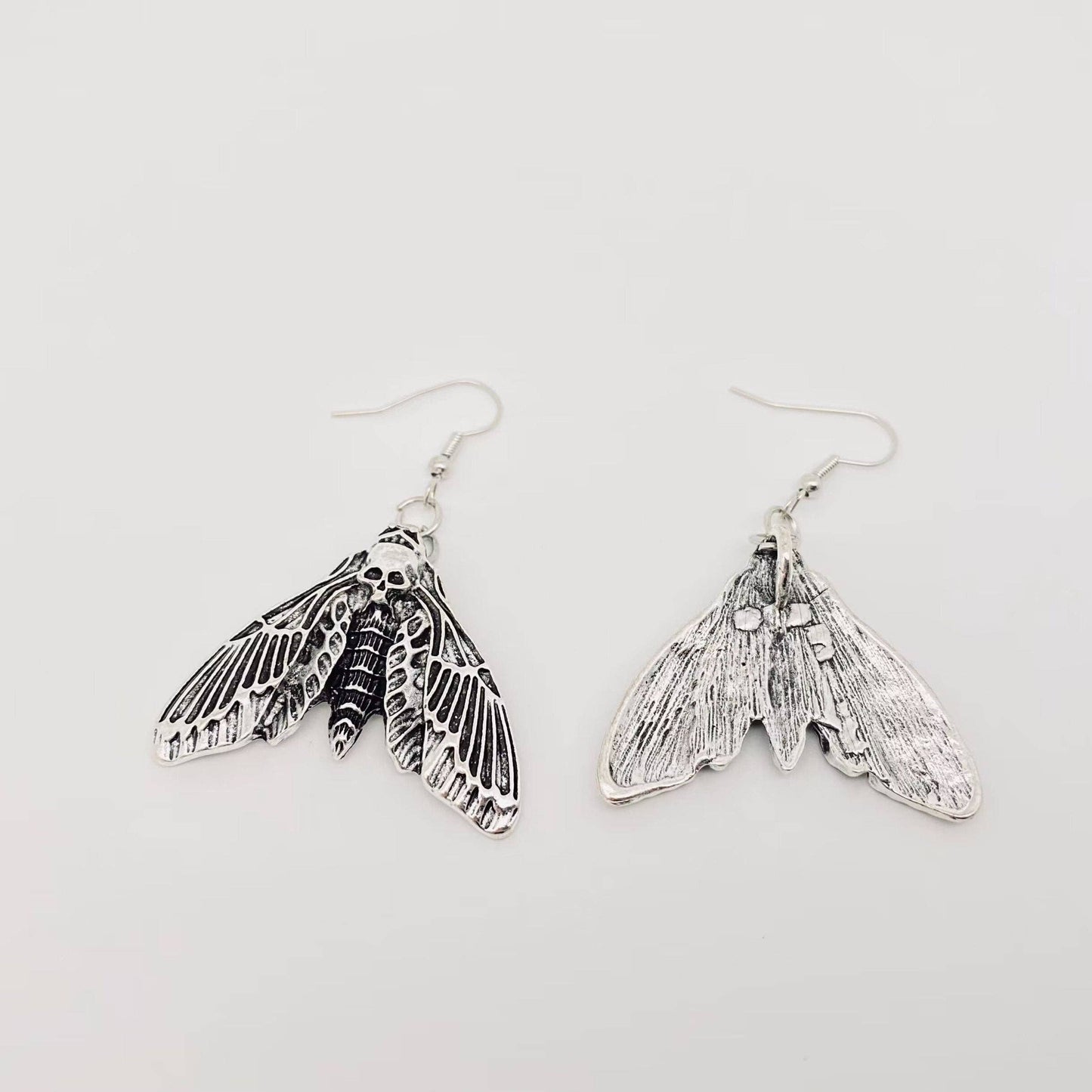 Gothic Skull Moth Earrings - GT