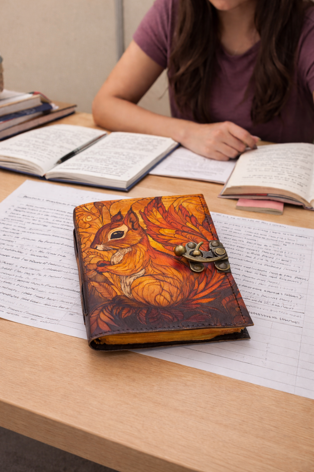 Leather Journal Gothic Notebook the Squirrel Grimoire Diary