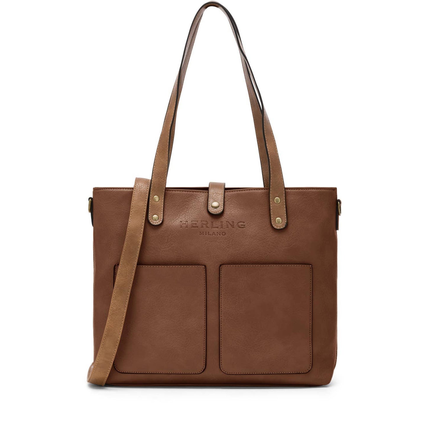BERAUD - Women's shopper bag with shoulder strap: COFFEE BROWN