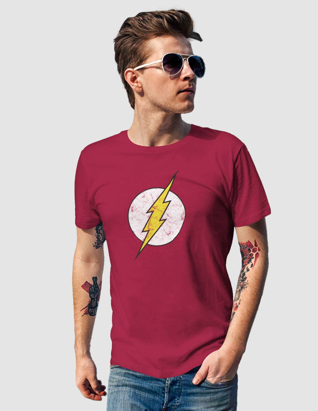 DC Comics The Flash Tee - Classic Logo: Red / S