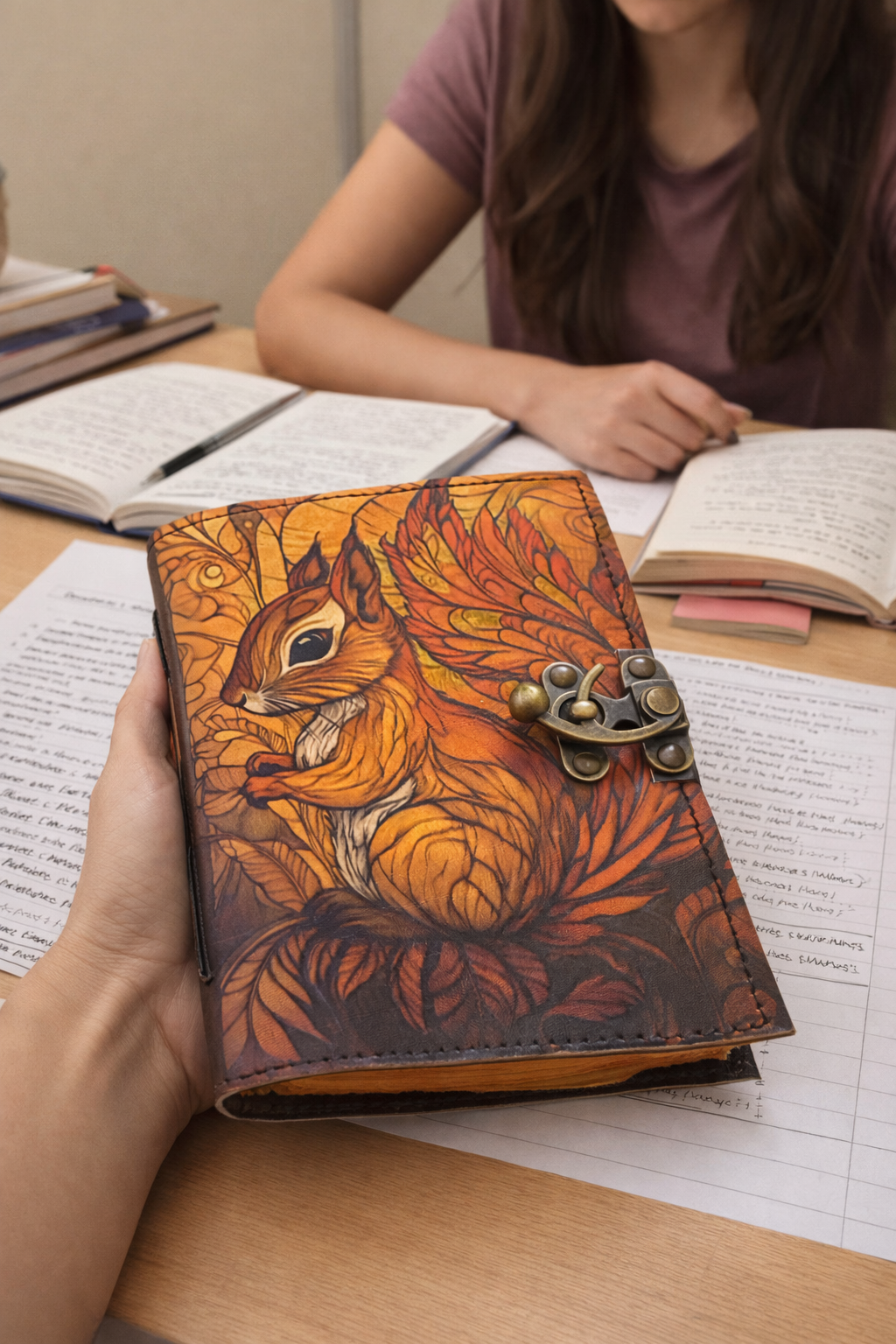 Leather Journal Gothic Notebook the Squirrel Grimoire Diary