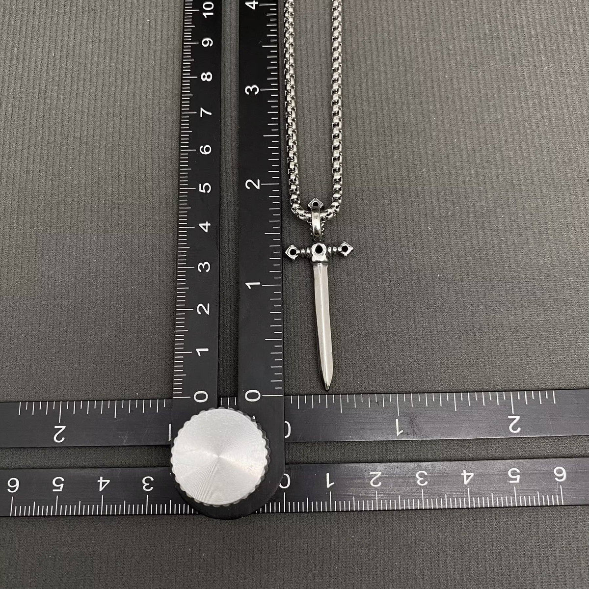 Glossy Sword Men's Stainless Steel Pendant Necklace - MJ/MNP