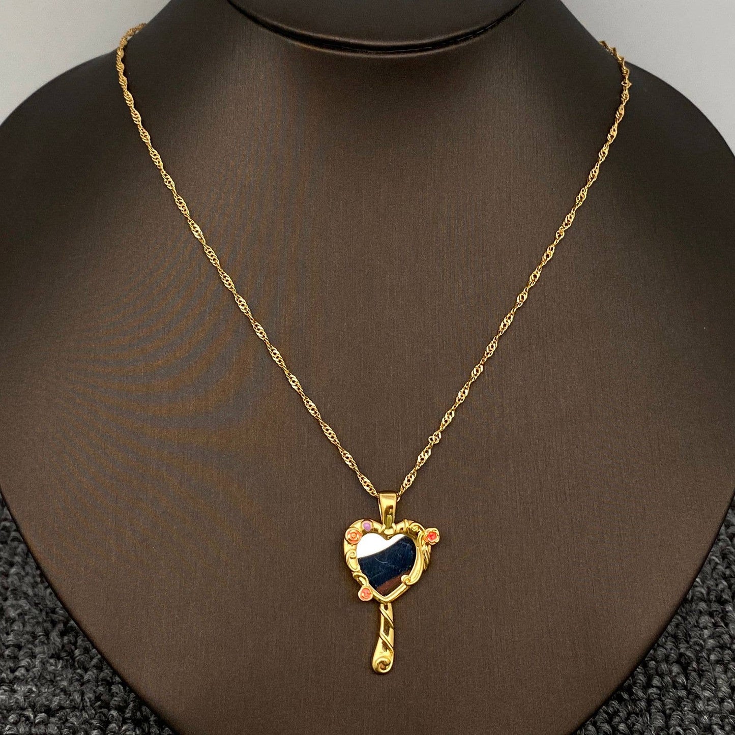 Fairy Tales Magic Mirror Charm Pendant Necklace