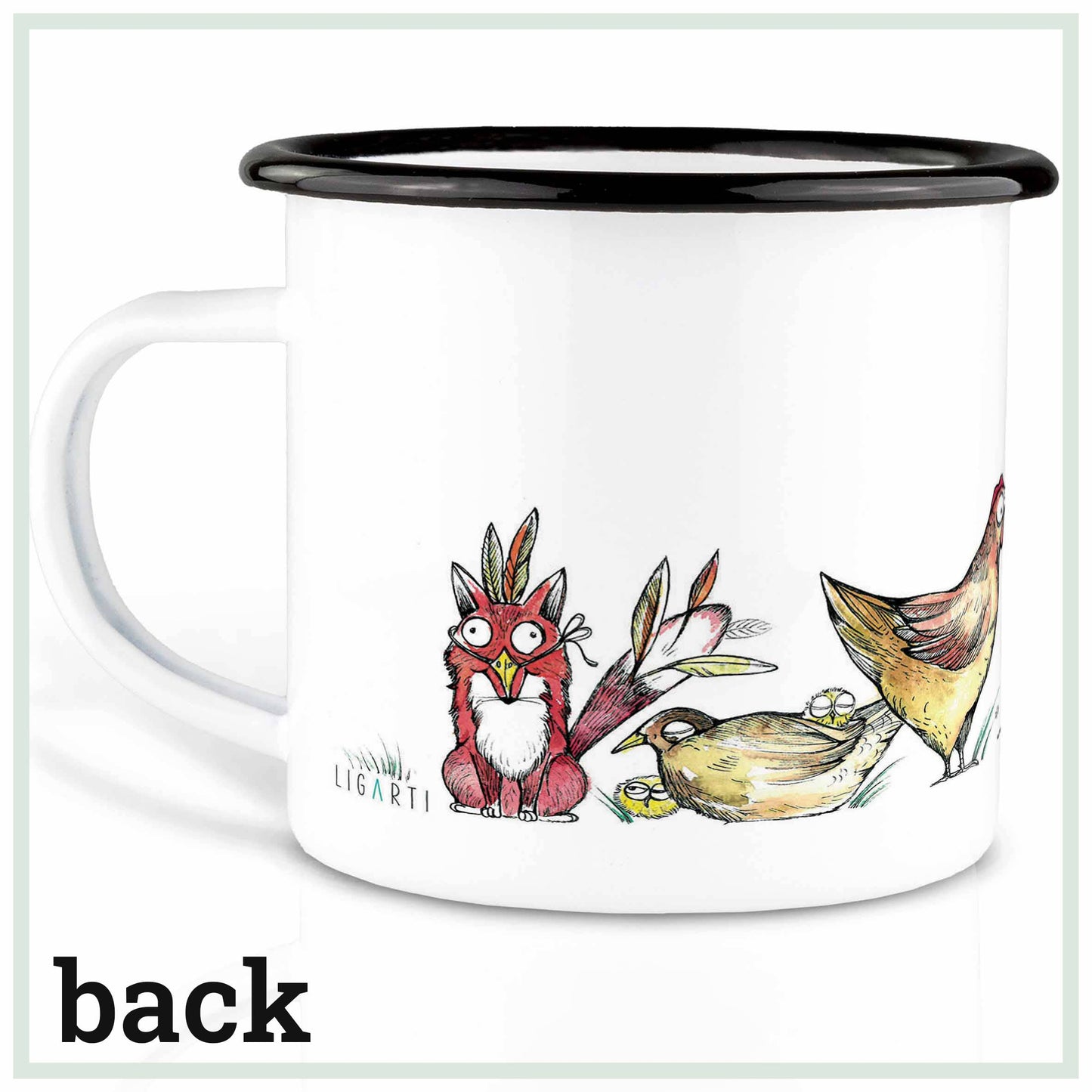 Enamel mug - fox in chicken fur: 300 ml