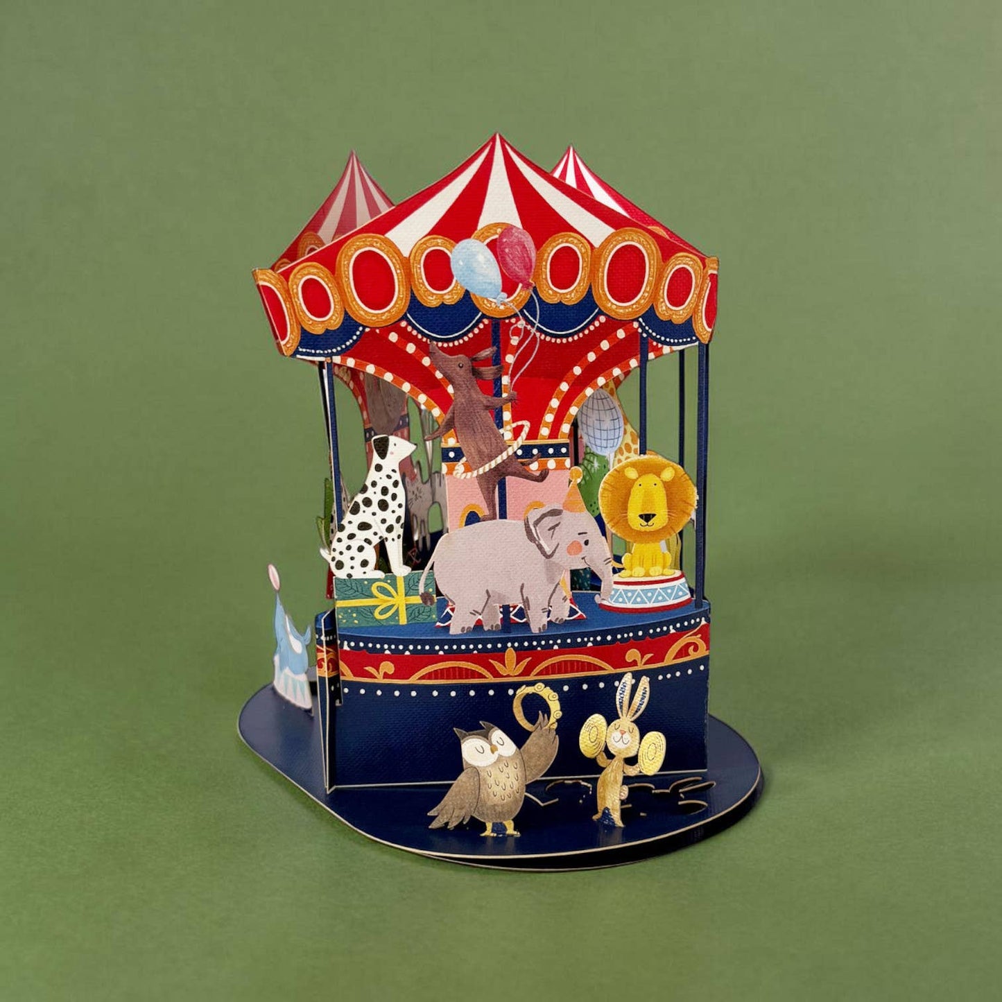 LTC012 — Carousel Animals Pop-Up Card