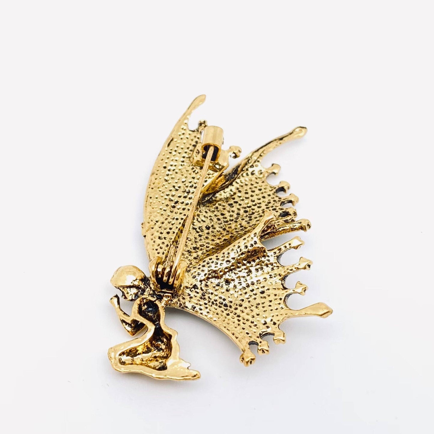 Enamel Prayer Butterfly Fairy Brooch