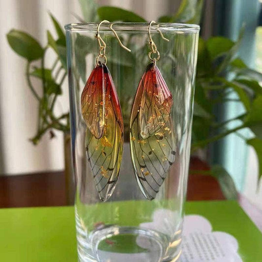 Gradient Cicada Wings Butterfly Wings Earrings: I