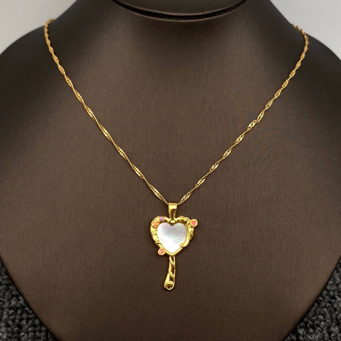 Fairy Tales Magic Mirror Charm Pendant Necklace
