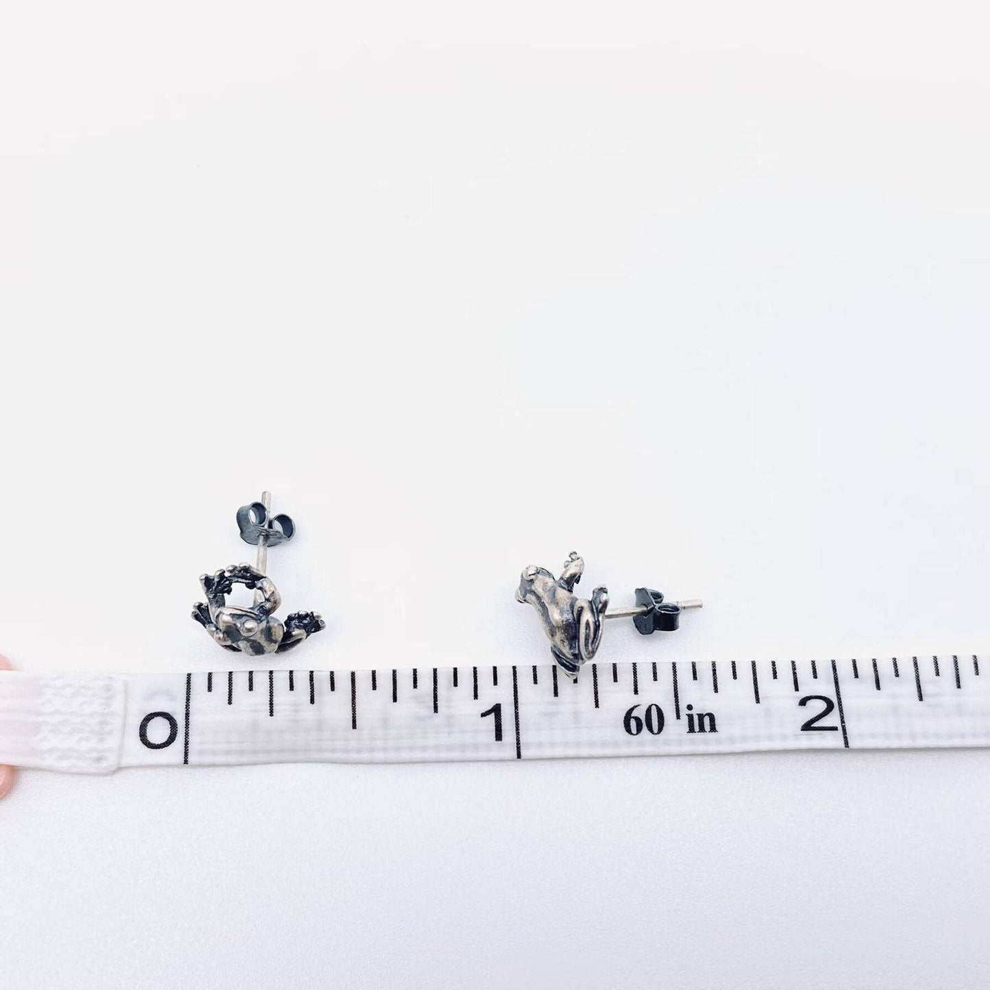 S925 Sterling Silver Vintage Frog Ear Studs - GT: 1 pair
