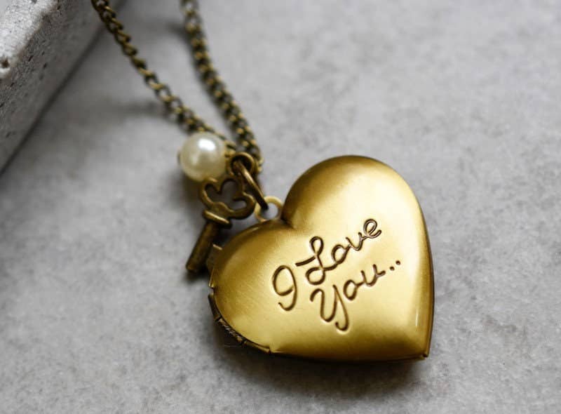Personalised Heart Photo Medallion Key Pendant