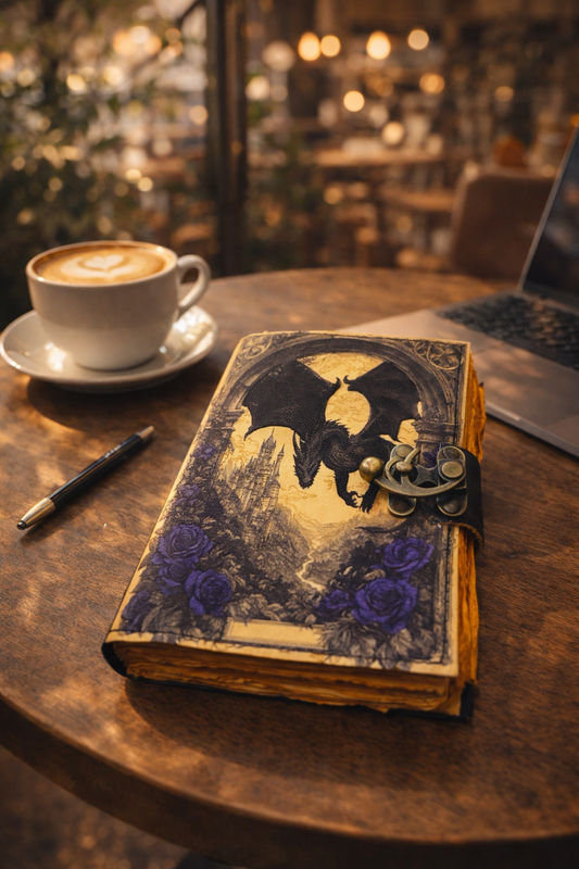 Leather Journal Blank Vintage Grimoire Notebook Diary