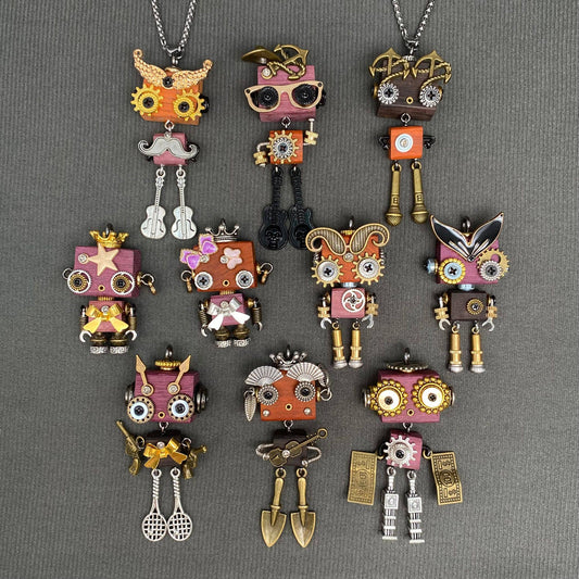Multiple Styles Handmade Robot Charm Necklace - MIO68929