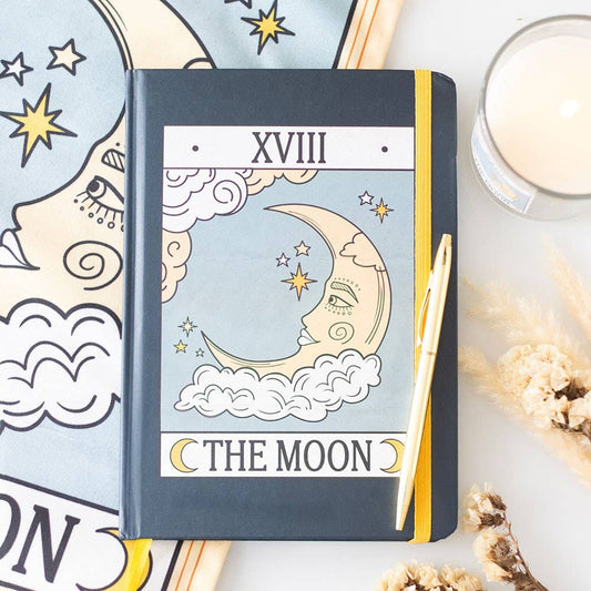 The Moon Vintage Tarot Card A5 Notebook