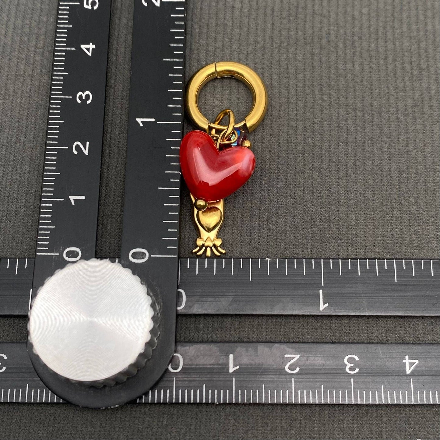 Red Heart 18K Gold Plated Palm Earrings