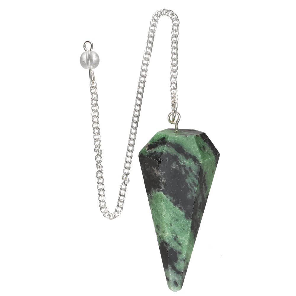 Faceted Ruby Fuchsite Pendulum (FAC64)