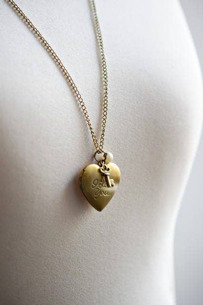 Personalised Heart Photo Medallion Key Pendant