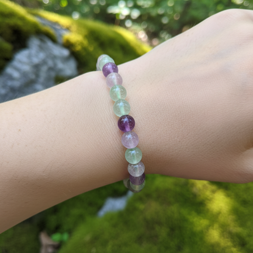 Beaded bracelet - Fluorite (8 mm)