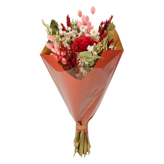 Romantic Dried Flowers Bouquet - Red Rose Artificial