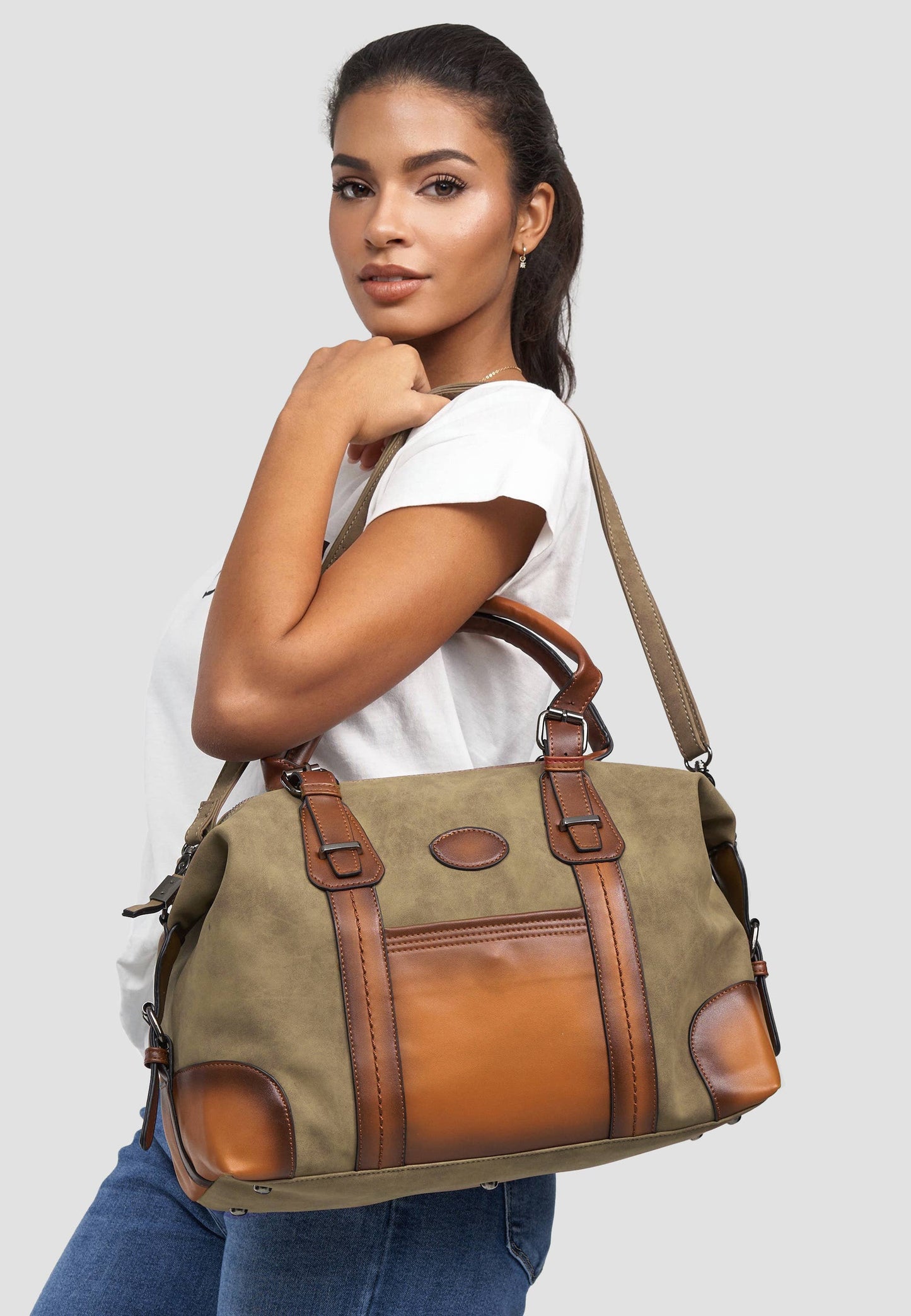 'PACIFIC' handbag - Spacious with many compartments: Brown