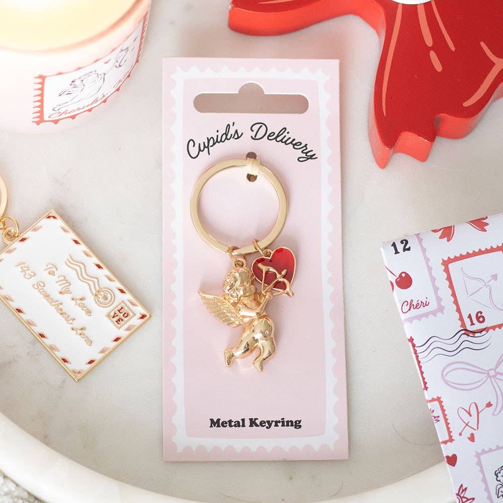 Cupid's Delivery Valentine's Day Cherub Keyring