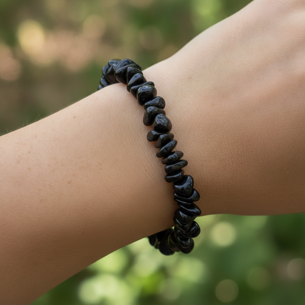 Baroque black obsidian bracelet (Women's / Children's Collection)
