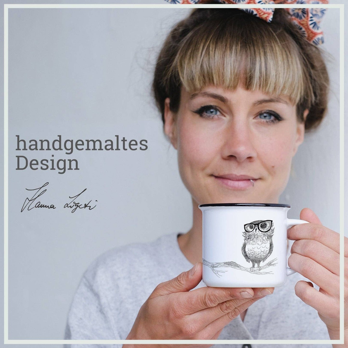 Ceramic mug — spectacled owl