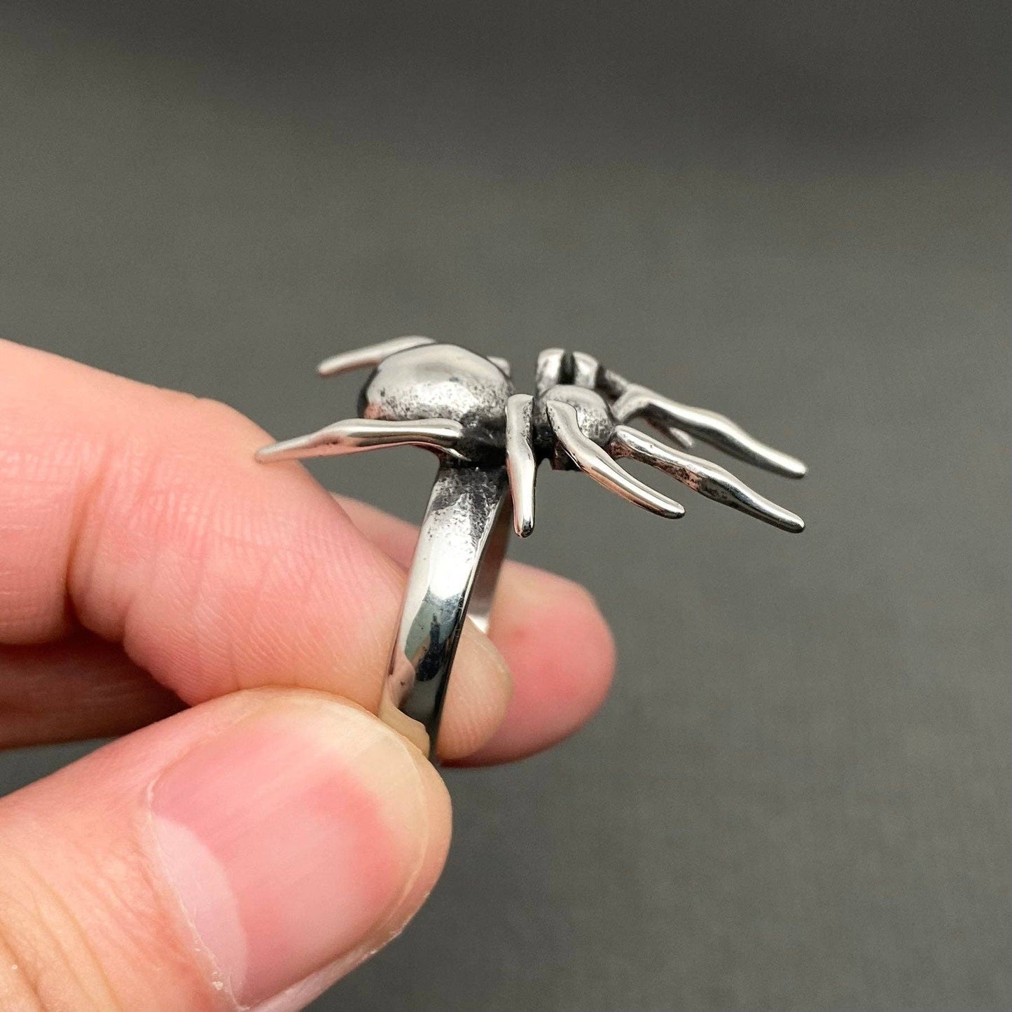 Gothic Unisex Stainless Steel Spider Ring - MJ/MR
