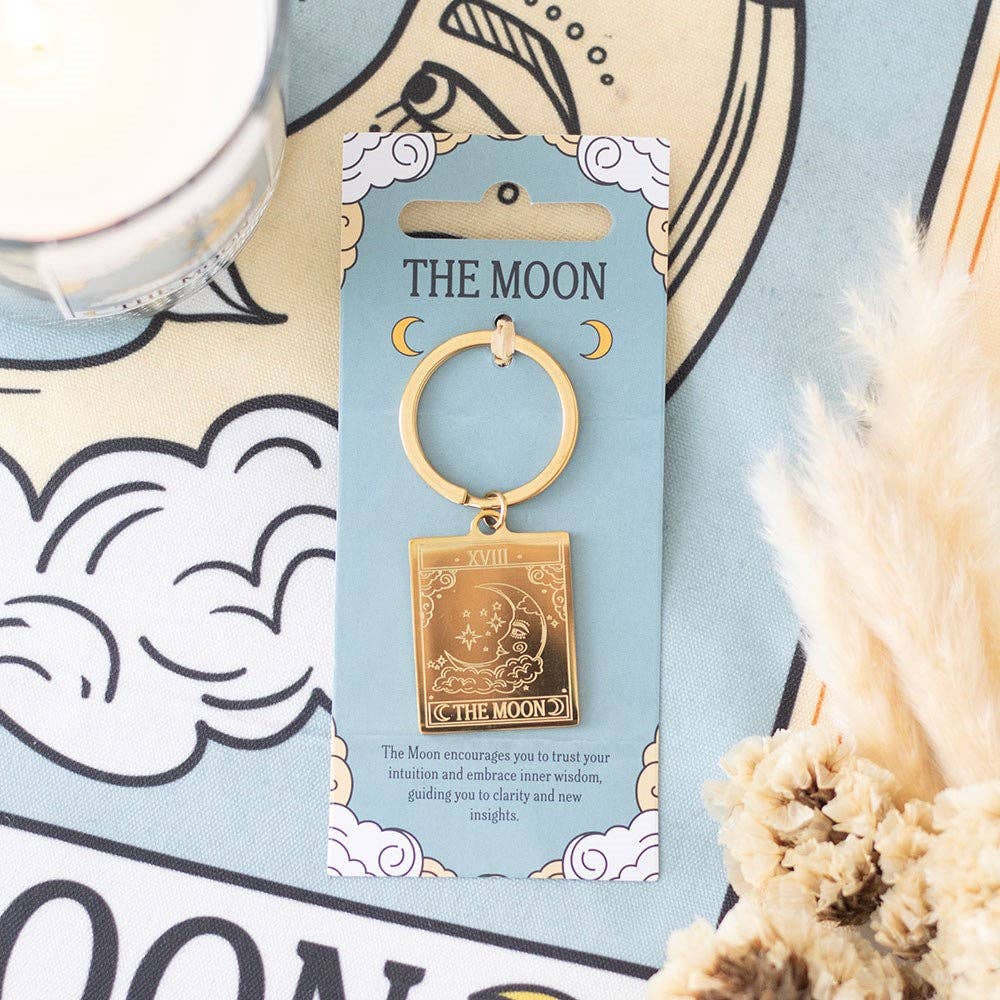 The Moon Vintage Tarot Card Keyring