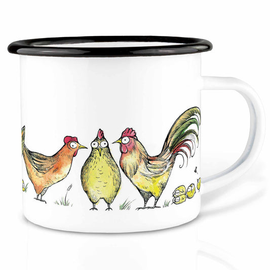 Enamel mug - fox in chicken fur: 300 ml