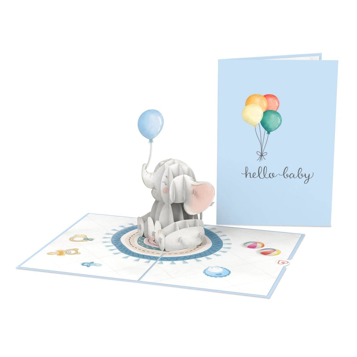 Baby elephant (blue) pop-up card