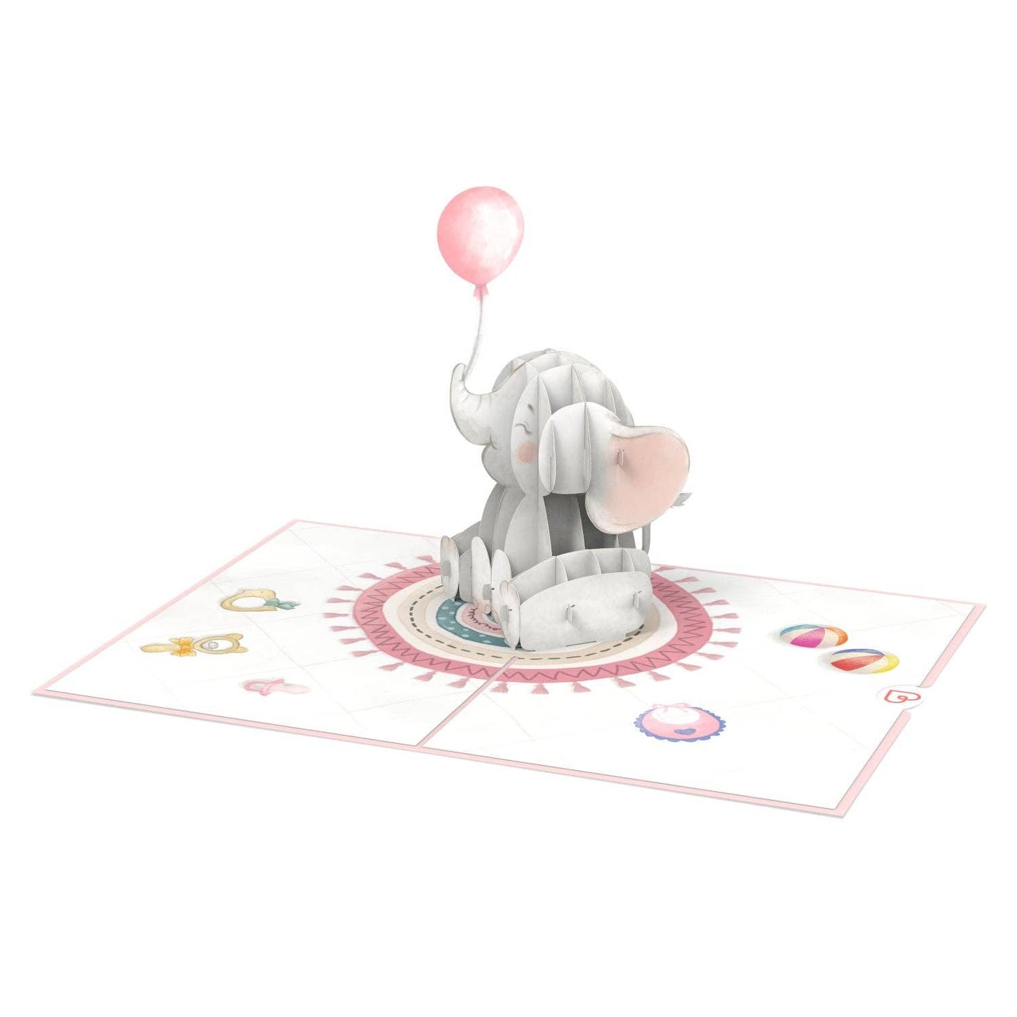 Baby elephant (pink) pop-up card