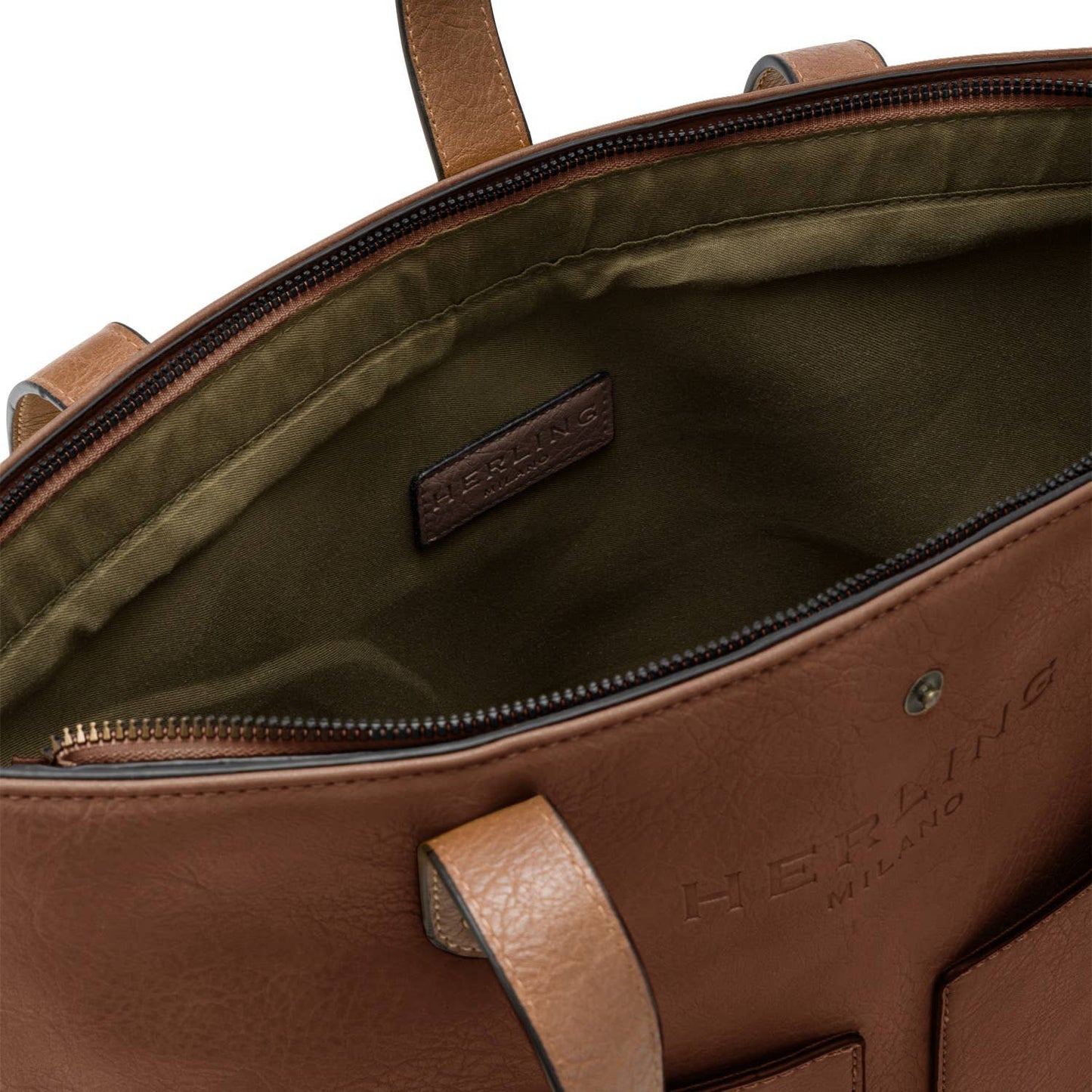 BERAUD - Women's shopper bag with shoulder strap: COFFEE BROWN