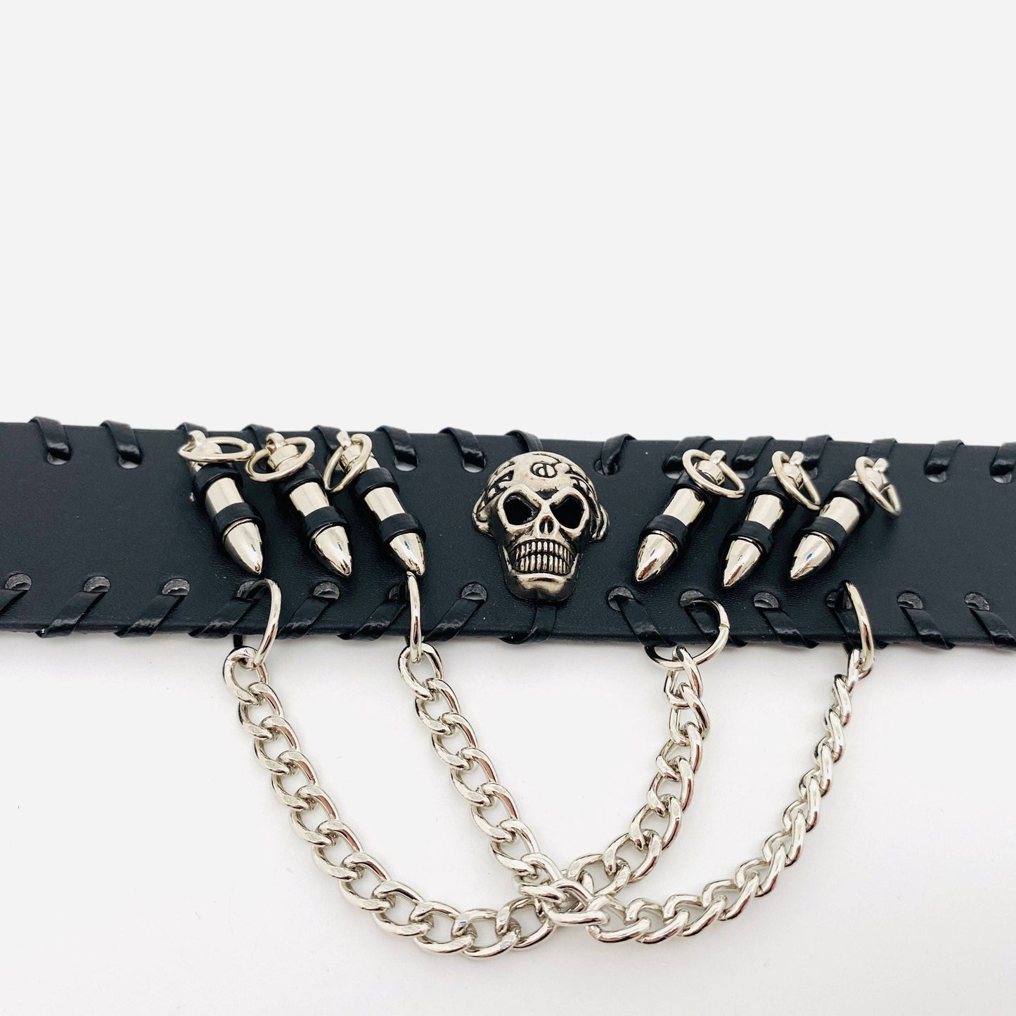 Punk Jewelry Leather Skull Chain Bracelet